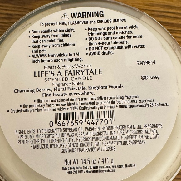 Disney Princess "Life's a Fairytale" 3-wick candle, NWT - Picture 8 of 10